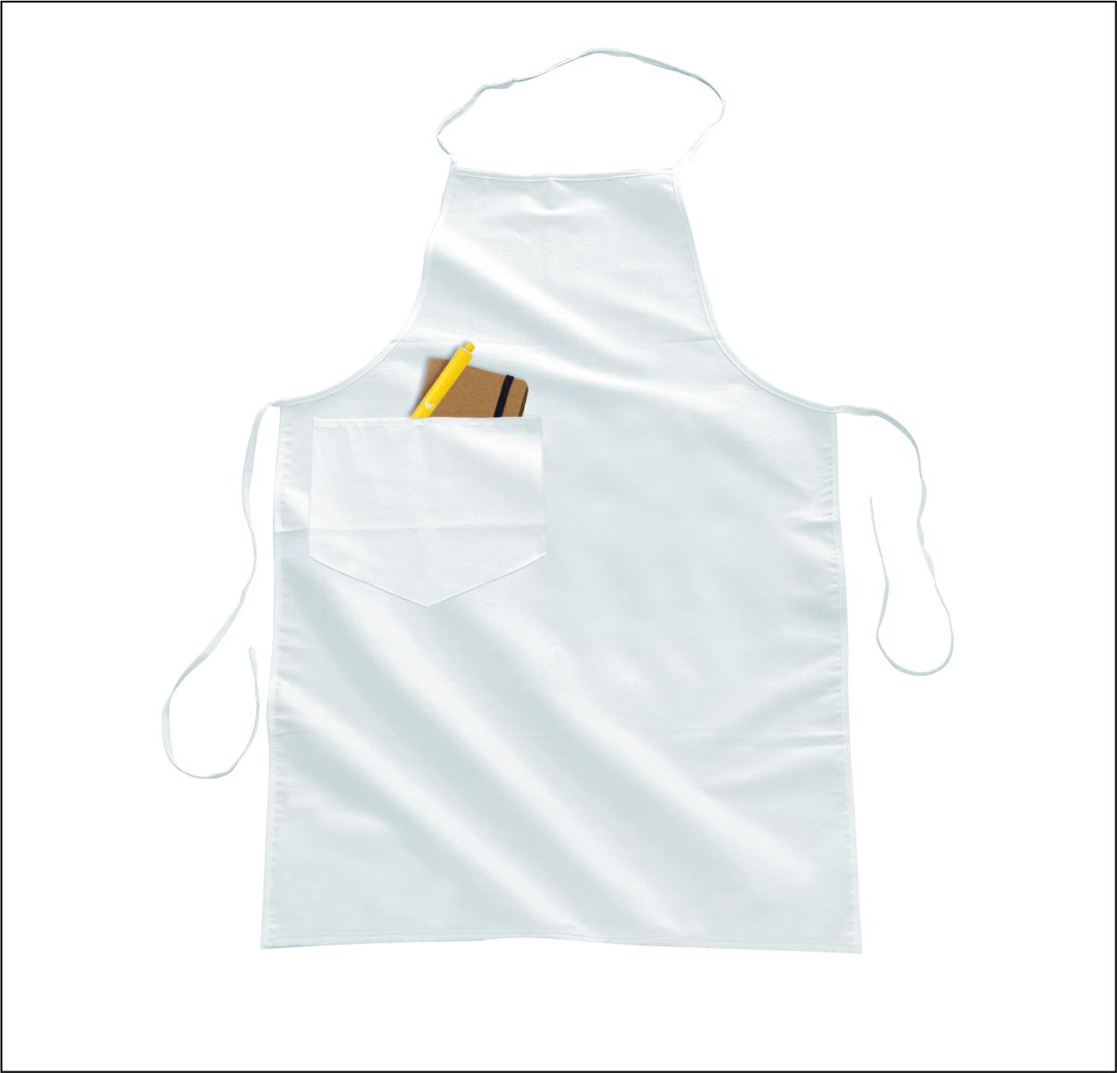 GREMBIULE CON TASCONE BIANCO 100% COTONE