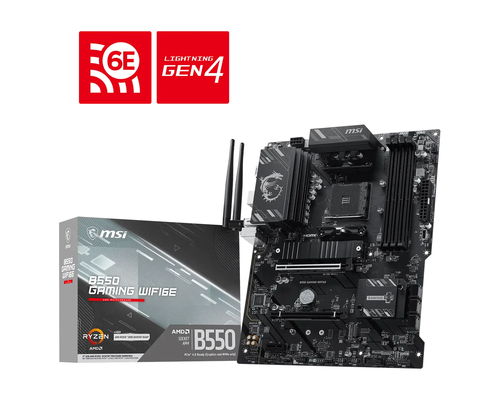 MSI MB AMD B550, B550 GAMING WIFI6E, B550, AM4, 4DDR4, 2PCI-Ex16, 1PCI-Ex1, 2M.2, 6SATA3, 2USB10G,5U