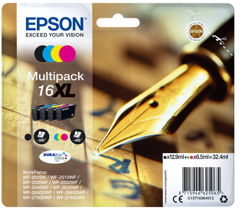 EPSON MULTIPACK XL PER WF-2510WF, WF-2520NF, WF-2530WF WF-2540WF SERIE 16 PENNA E CRUCIVERBA