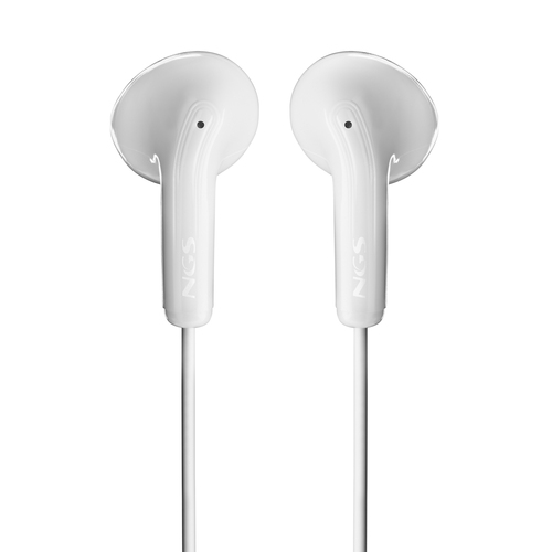 NGS CROSS GLIDE WHITE: Auricolari a bottone con microfono e controllo del volume. Pulsante multifunz