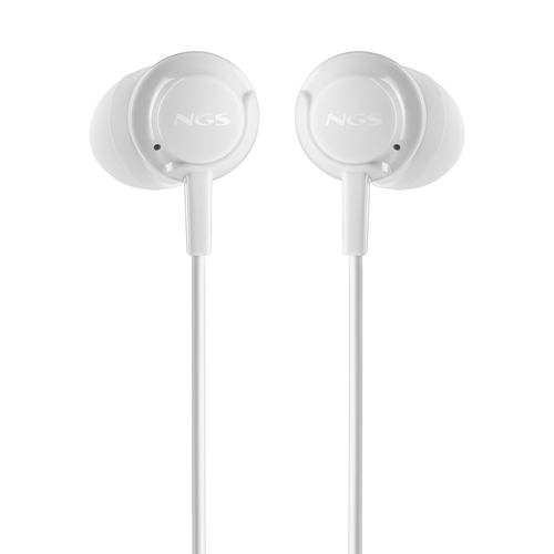 NGS CROSS STEP WHITE: Auricolari a bottone con microfono e controllo del volume. Pulsante multifunzi