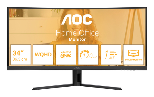AOC MONITOR CURVO 34 LED VA WQHD 21:9 4MS 120hz, REG ALT, DP/HDMI