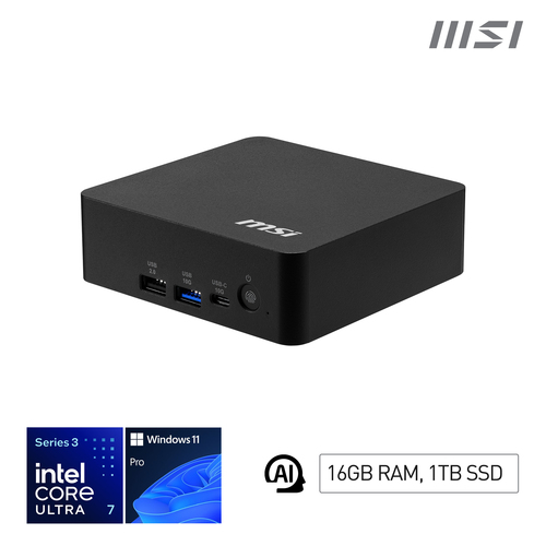 MSI MINI PC CUBI NUC AI+3MG-003EU Ultra 7 355 16GB 1T SSD WIN 11 PRO