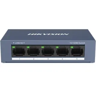 SWITCH HIKVISION 10/100 CASE METALLICO – SOHO 5 10/100M RJ45 PORTS, DESKTOP STEEL CASE UNMANAGED