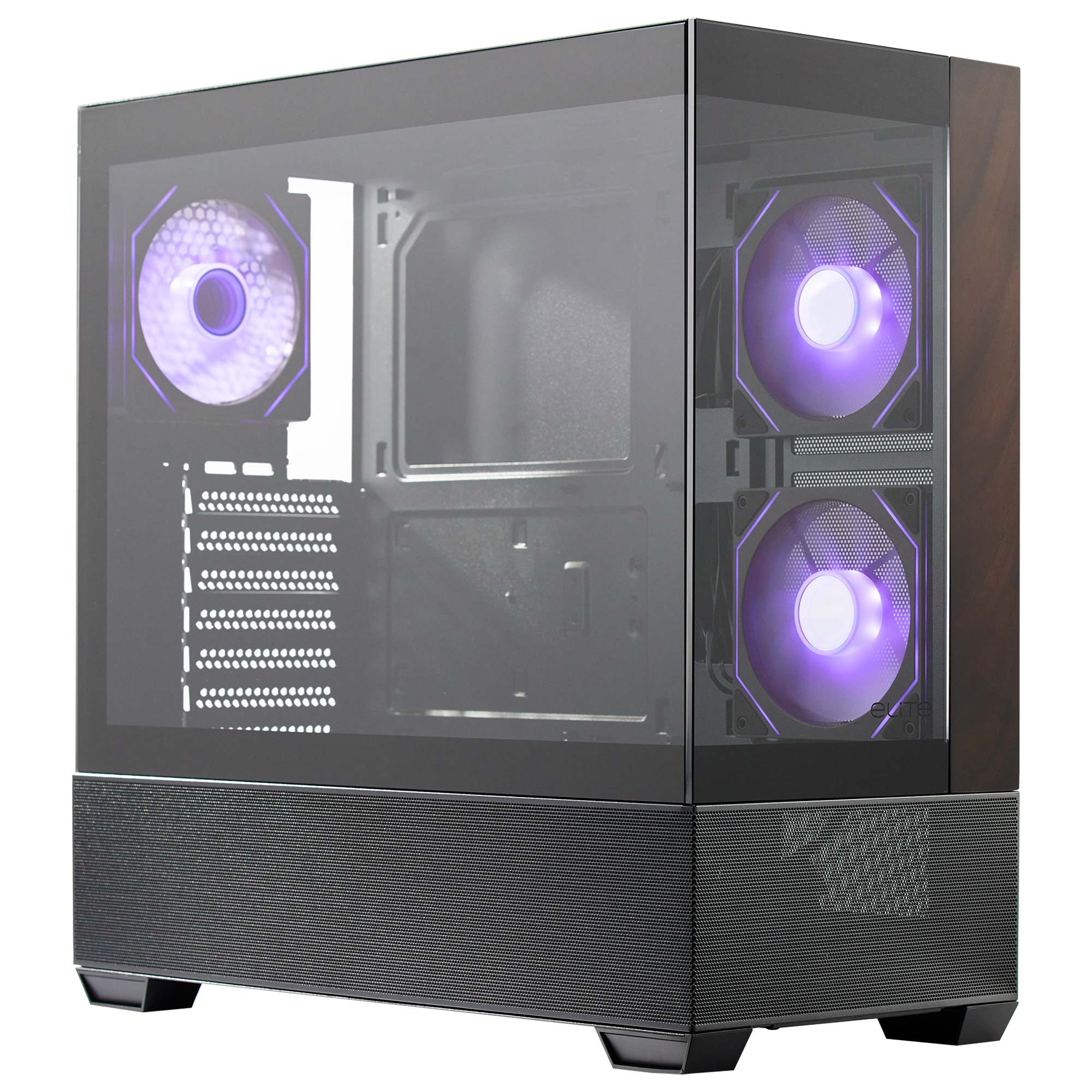 Cooler Master Elite 690 Wood Black, mid tower, supporto MB ATX/mATX/mITX, fishtank, pannello legno