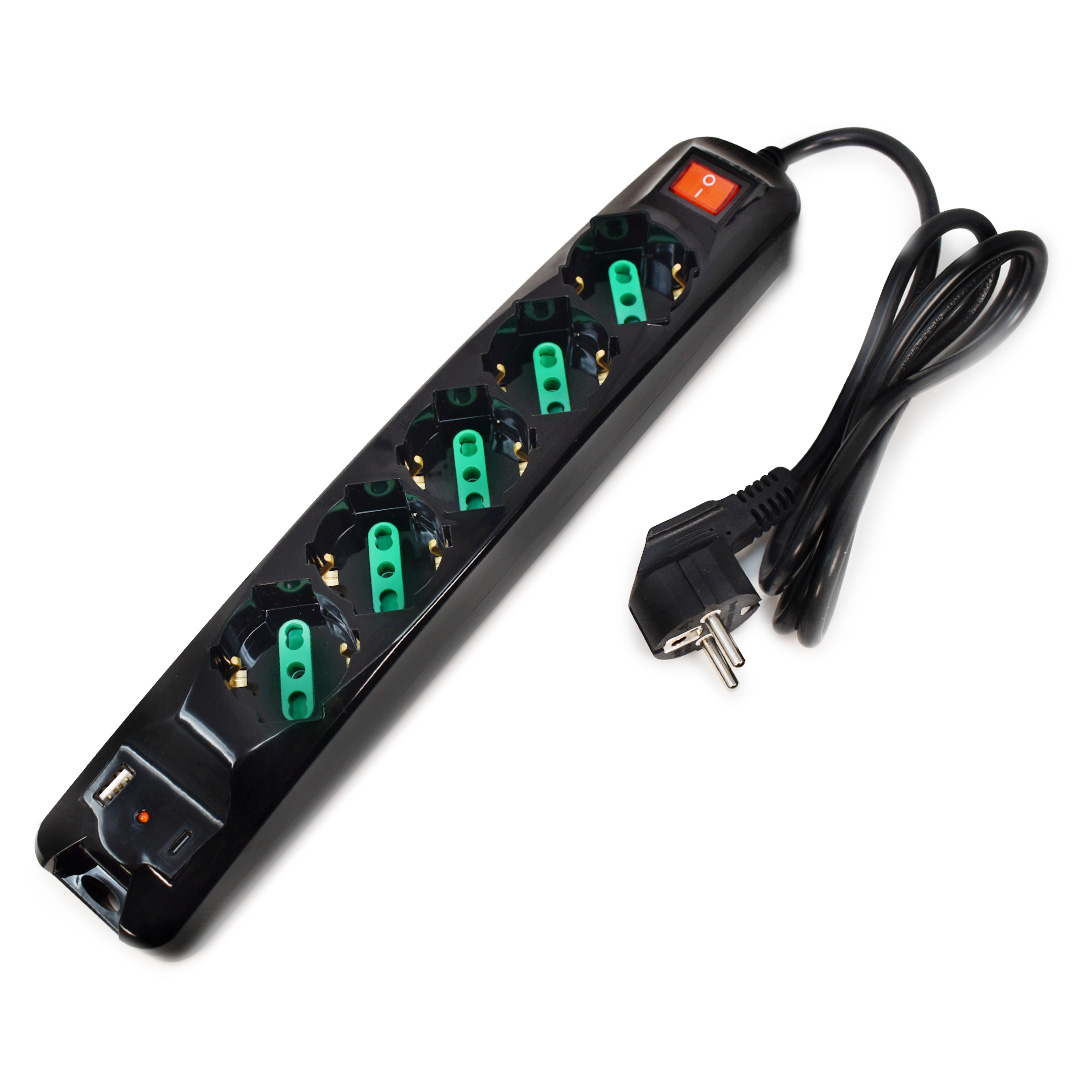 TECNOWARE POWER CLEANER INPUT SCHUKO – 5 OUTPUT ITA/SCHUKO + USB-A, USB-C