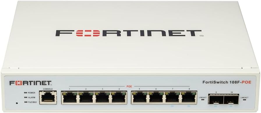 FORTISWITCH-108F-FPOE SWITCH L2+ MANAGEMENT CON 8 PORTE GE + 2 P. SFP + 1 P. POE – POWER BUDGET 130W