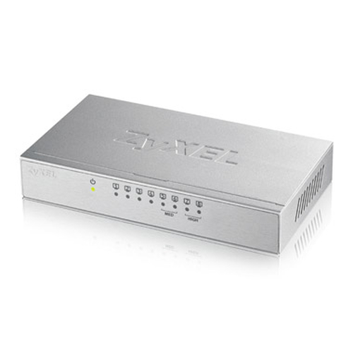 ZYXEL SWITCH UNMANAGED 8 PORTE GIGABIT (8 PORTE PoE, FINO A 60W), CHASSIS METALLO, DESKTOP  PORTE PoE, FINO A 60