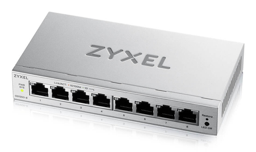 ZYXELSWITCH SMART MANAGED, 8 PORTE GIGABIT – EASY MANAGEMENT PER VLAN, QOS – DESIGN SENZA VENTOLE, D