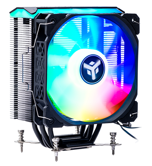 ITEK DISSIPATORE AD ARIA ICY-4HLA – SKT UNIVERSALE, 180W TDP, 4 HP, VENTOLA 12CM, FULL BLACK, ARGB