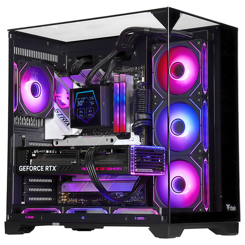 ITEK CASE DARK CAVE PANO – GAMING  TOWER, ATX, 4X12CM ARGB FAN, 2XUSB3, TYPE-C, TEMP GLASS TOP,  SID