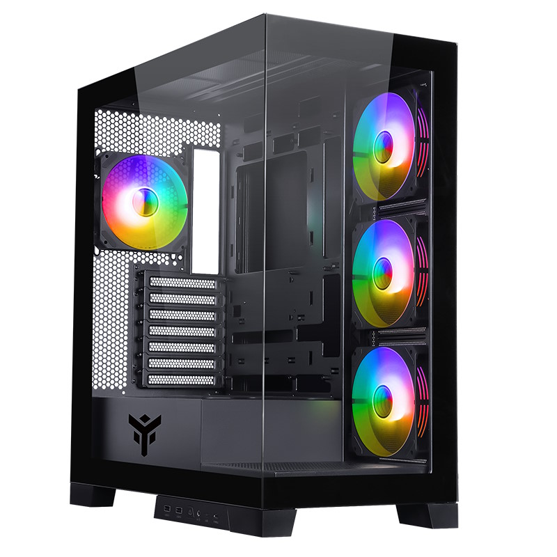 ITEK CASE SHOWBUI 45B – GAMING  TOWER, ATX, 4X12CM ARGB FAN,  2XUSB3, TYPE-C, SIDE  FRONT  PANEL TE