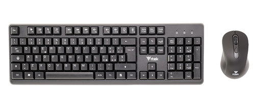 ITEK TASTIERA  + MOUSE  DEC W01  WIRELESS  2.4G  MOUSE  OTTICO  1600DPI  TASTIERA MEMBRANA  105 TAST