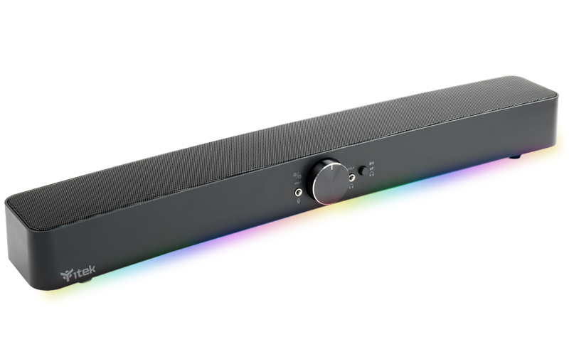 ITEK GAMING SOUNDBAR, RGB, BLUETOOTH, JACK 2×3.5mm, USCITA MIC E CUFFIE