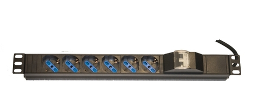 LINK MULTIPRESA ALIMENTAZIONE PER RACK 19 CON 6 PRESE UNIVERSALI TRIPOLARI/SCHUKO MAGNETOTERMICA CA