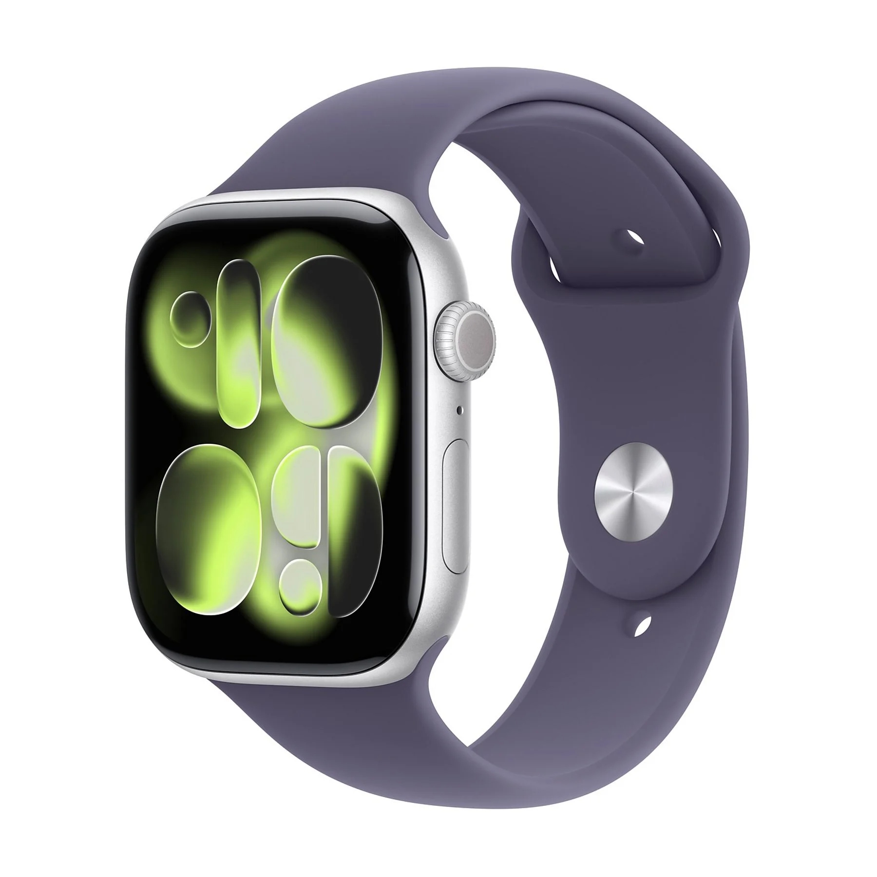 APPLE WATCH SERIES 11GPS E CELLULAR 46MM SILVER ALUMINIUM CASE WITH PURPLE FOG SPORT BAND, S/M