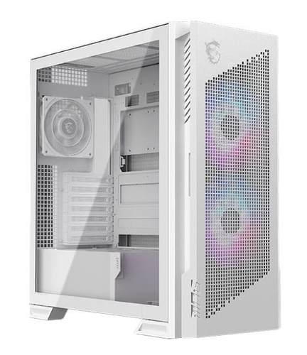 MSI CASE MID TOWER BIANCO, 2 USB, 1 TYPE-C, 2X160MM ARGB FAN, 1X120MM NO-ARGB FAN, ARGB+PWM CONTROL