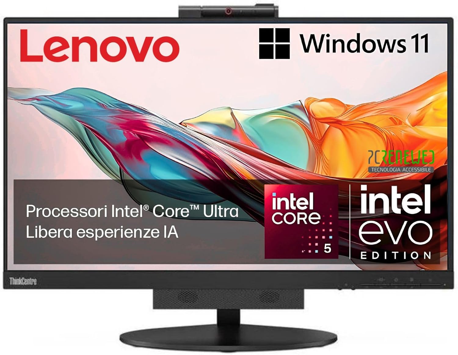 REFURBISED LENOVO PC AIO 22 Borderless TIO22 GEN4 IPS FHD + M720Q Tiny i5-8500T 8GB 256GB nvme W11P