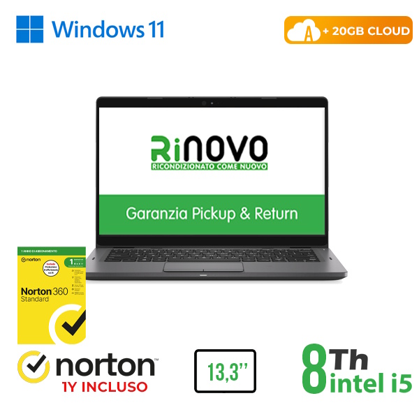 RINOVO NB DELL Latitude 5300 i5-8X00/DDR4 16GB SSD 256GB 13.3 W11P CLOUD20GB Grade A 1Y Warranty 3