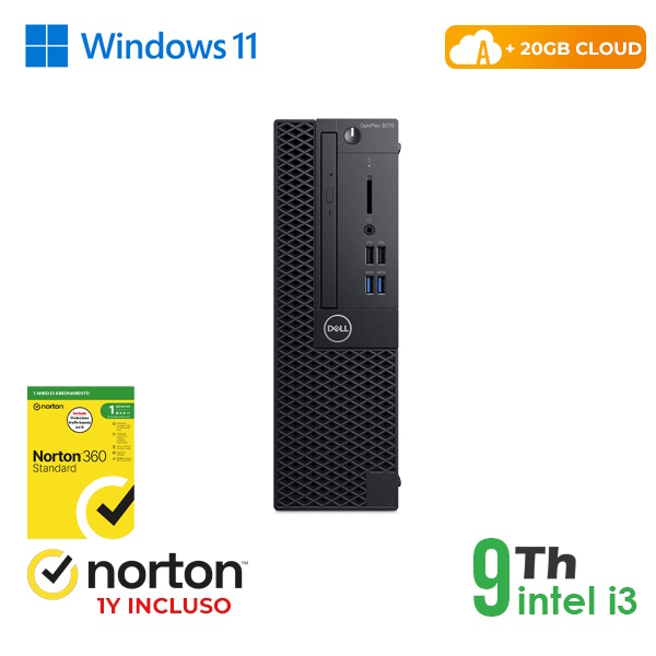 RINOVO PC DELL REFURBISHED  Optiplex 3070-5070 SFF i3-9X00 DDR 8GB SSD 256GB HDMI W11P CLOUD20GB Gra
