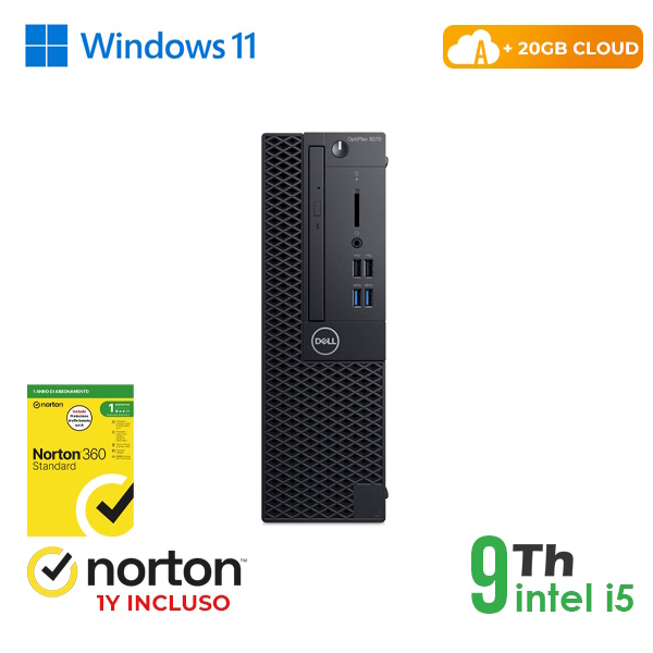 RINOVO PC DELL REFURBISHED Optiplex 3070-5070 SFF i5-9X00 DDR416GB SSD 256GB W11P CLOUD20GB HDMI Gr