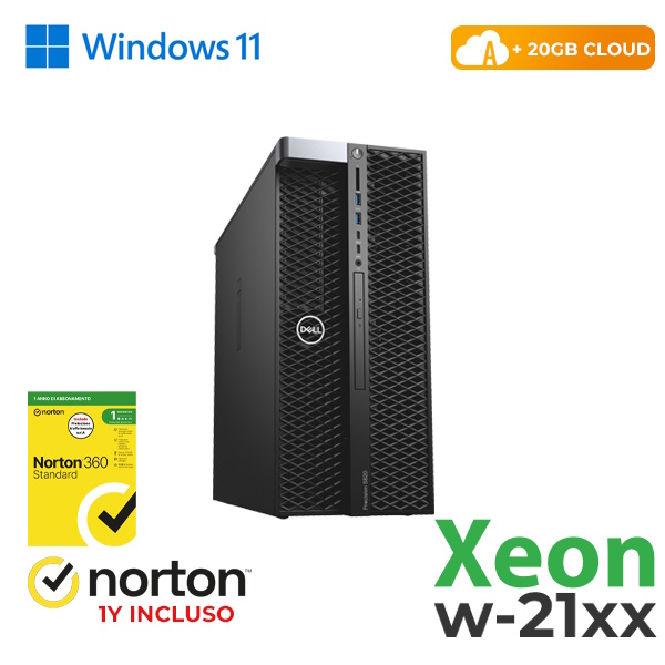 RINOVO WKS DELL T5820 TOWER W21XX DDR4 32GB SSD 512GB NVIDIA QUADRO P4000 8GB W11P CLOUD20GB /Grade