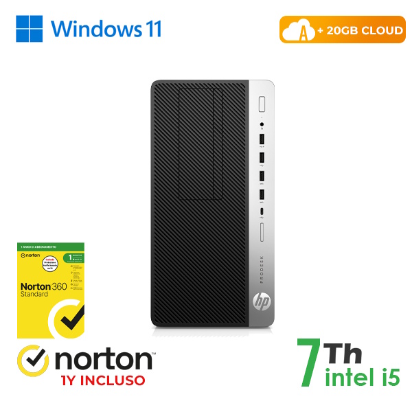 RINOVO PC HP REFURBISHED  600-800 G3 Tower i5-7X00 DDR4 16GB SSD 128GB+500GB HDD W11P CLOUD20GB Grad