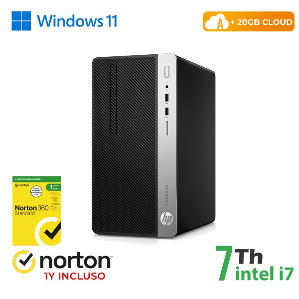 RINOVO PC HP 400-600 G3 Tower i7- 7X00 DDR4 8GB SSD256GB W11 CLOUD20GB Grade A 1Y Warranty NORTON