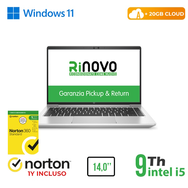 RINOVO NB HP 840 G6 i5-8X00U DDR4 8GB SSD 256GB 14 CLOUD20GB W11P Grade A 1Y Warranty 3 Mesi Batter