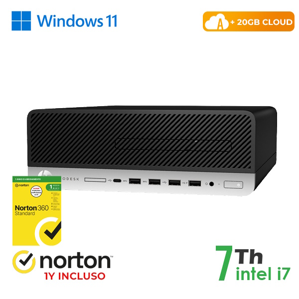 RINOVO PC HP REFURBISHED 600-800 G3 SFF i7-7X00/DDR4 16GB/SSD 128GB+500GB HDD/W11P/CLOUD20GB/Grade A 1Y Warranty  + NORT