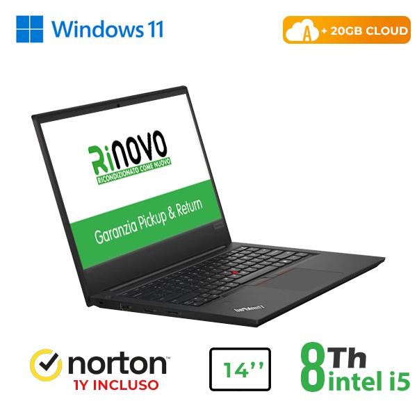 RINOVO LENOVO NB THINKPAD REFURBISHED E490 I5-8X00 DDR4 8GB SSD 256GB 14 W11P CLOUD20G GRADE A 1Y
