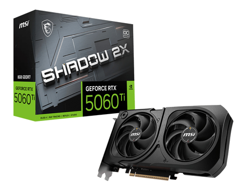 MSI VGA GE FORCE RTX 5060 TI, RTX 5060 Ti 8G SHADOW 2X OC PLUS  BULK, 8GB GDDR7, HDMI/DP*3, ATX, DUAL FAN, BULK