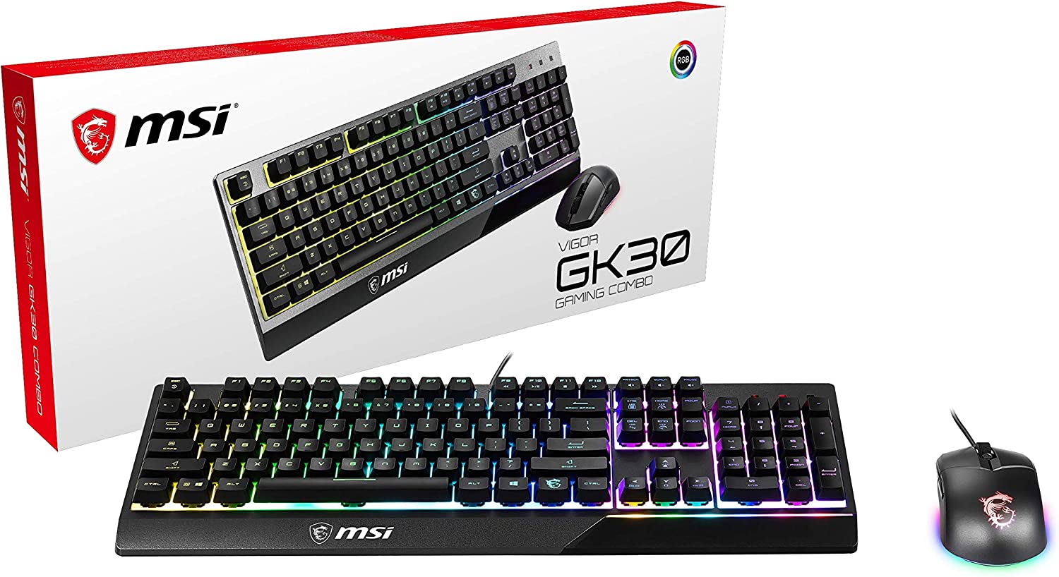 MSI TASTIERA LAYOUT ITALIANO + MOUSE VIGOR GK30 COMBO BLACK