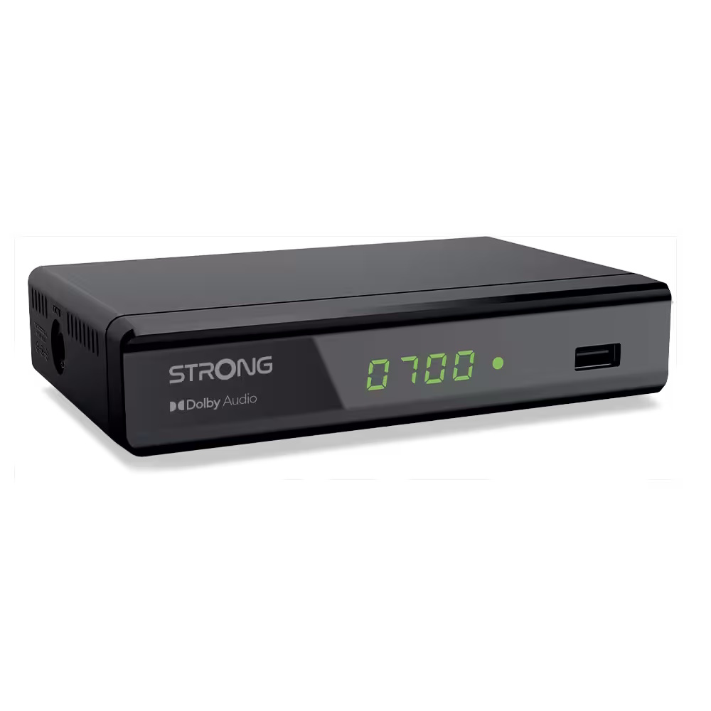 STRONG DECODER DISPLAY USB SCART HDMI DOLBY AUDIO HEVC ADVANCE EPG PARENTAL CONTROL