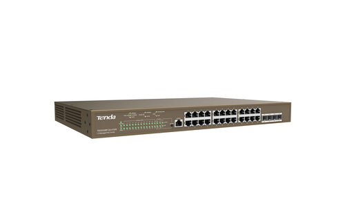 TENDA SWITCH L3 MANAGED POE SWITCH 24 PORTE 10/100/1000 BASE-T ETHERNET – 4 PORTE 1000 BASE-X SFP -1